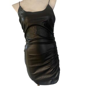 Black vinyl Slip Dress